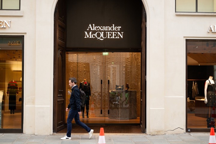 An Alexander McQueen luxury clothing boutique, operated by Kering SA, in central Paris, France, on Monday Feb. 5, 2024. Kering report full year earnings on Feb. 8. Photographer: Benjamin Girette/Bloomberg