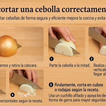 Cómo cortar una cebolla correctamente: técnica fácil y segura